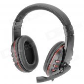 Stylish Headphones w/ Microphone for PS3 / PS3 Slim / PS3 CECH4000 - Black + Red