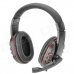 Stylish Headphones w/ Microphone for PS3 / PS3 Slim / PS3 CECH4000 - Black + Red
