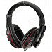 Stylish Headphones w/ Microphone for PS3 / PS3 Slim / PS3 CECH4000 - Black + Red