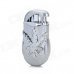 Leaf Pattern Switchable Double Flame Butane Jet Windproof Lighter - Silver