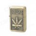 LiTian 01A Fashion Leaf Pattern Yellow Flame Oil Lighter - Bronze