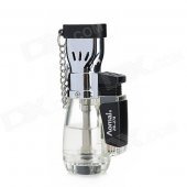 78 2000 Centigrade Outdoor Camping Three Blue Flame Butane Jet Lighter - Transparent + Silver