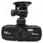 DOD LS400 2.7'' LCD 120 Degree Lens HD 1080P Car DVR Video Recorder w/ 2 LED Night Vision - Black