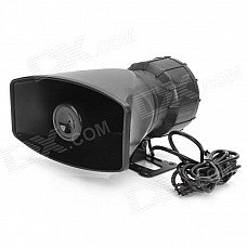 80W Waterproof Motorcycle Car Five Sounds Horn Alarming Loudspeaker - Black (DC 12V) 80W Waterproof Motorcycle Car Five Sounds Horn Alarming Loudspeaker - Black (DC 12V)