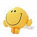 4.5" Smiling Face Style Foam Particles Doll Toy w/ Suction Cup - Yellow