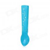 Spoon Shaped Grinding Wheel Yellow Butane Gas Flame Lighter - Blue