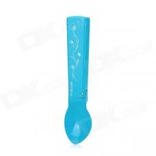 Spoon Shaped Grinding Wheel Yellow Butane Gas Flame Lighter - Blue
