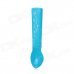 Spoon Shaped Grinding Wheel Yellow Butane Gas Flame Lighter - Blue