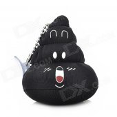 Cartoon Foam Particles Cow Poo Shaped Hanging Toy w/ Suction Cup - Black