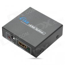 1080P 1-In 2-Out HDMI V1.4 Splitter w/ 2-Round-Pin Plug Adapter - Black 1080P 1-In 2-Out HDMI V1.4 Splitter w/ 2-Round-Pin Plug Adapter - Black