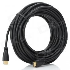 Gold-Plated HDMI 1.4 Male to Male High Definition Video Audio Cable - Black (14.5m) Gold-Plated HDMI 1.4 Male to Male High Definition Video Audio Cable - Black (14.5m)