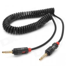 3.5mm Male to 3.5mm Male Coiled Curly Audio Connection Cable - Black + Red (191cm) 3.5mm Male to 3.5mm Male Coiled Curly Audio Connection Cable - Black + Red (191cm)