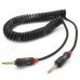 3.5mm Male to 3.5mm Male Coiled Curly Audio Connection Cable - Black + Red (191cm) 3.5mm Male to 3.5mm Male Coiled Curly Audio Connection Cable - Black + Red (191cm)