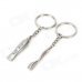 Creative Toothpaste and Toothbrush Style Zinc Alloy Keychain - Silver (2 PCS)
