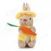 Cute Rabbit with Carrot Short Plush Doll Toy - Yellow + Light Brown
