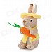 Cute Rabbit with Carrot Short Plush Doll Toy - Yellow + Light Brown