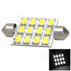 Festoon 42mm 6W 540lm 12-SMD 5630 LED White Light Car Reading Lamp / License Plate Light - (12V) Festoon 42mm 6W 540lm 12-SMD 5630 LED White Light Car Reading Lamp / License Plate Light - (12V)