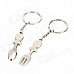 Mini Spoon and Fork Zinc Alloy Keychain - Silver (2 PCS)