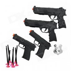 85-01 Plastic BB Guns Toy + Soft Bullets + Target Board Set for Kids / Children - Black 85-01 Plastic BB Guns Toy + Soft Bullets + Target Board Set for Kids / Children - Black