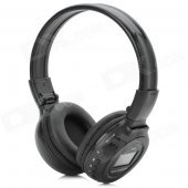 N65 Sports Wireless 1.5" LCD Digital Headphones MP3 Player w/ FM / SD - Black