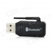 Bluetooth V2.0 + EDR USB Dongle w/ Antenna - Black + Silver