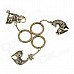 Stylish Skeleton Elephant / Deer / Zebra Shape Keychain Set - Coppery (3 PCS)