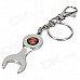 "R" Pattern Stainless Steel Car Tire Valve Caps + Wrench Keychain Set - Black + Silver "R" Pattern Stainless Steel Car Tire Valve Caps + Wrench Keychain Set - Black + Silver