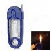 082 Unique Pin Style Zinc Alloy + Plastic Yellow Flame Butane Jet Lighter - Blue + Transparent