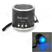 Z-12 Portable Mini Music Speaker w/ FM / TF Slot - Black + Silver