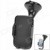 360 Degree Rotational Car Multi-Functional Cell Phone Mount Holder w/ Suction Cup - Black