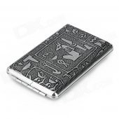 Mysterious Egyptian Glyphs Stainless Steel Cigarette Case - Black + Gray