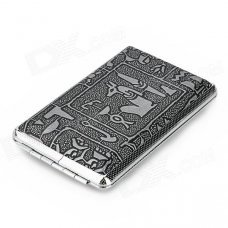 Mysterious Egyptian Glyphs Stainless Steel Cigarette Case - Black + Gray