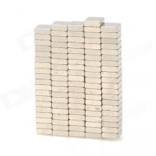 3 x 3 x 1mm NdFeB Neodymium Magnet Cube DIY Puzzle Set - Silver (100 PCS)