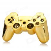 Replacement ABS Electroplating Housing Case for Sony PS3 Game Bluetooth Controllers - Golden
