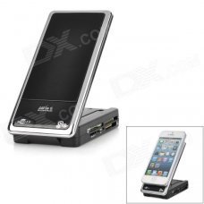 Mobile Phone Stand Holder + CF / SD / MMC / MS / XD / TF / M2 Card Reader - Black + Silver Mobile Phone Stand Holder + CF / SD / MMC / MS / XD / TF / M2 Card Reader - Black + Silver