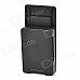 Mobile Phone Stand Holder + CF / SD / MMC / MS / XD / TF / M2 Card Reader - Black + Silver Mobile Phone Stand Holder + CF / SD / MMC / MS / XD / TF / M2 Card Reader - Black + Silver