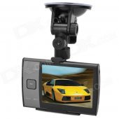 S3000A 3.5" TFT CMOS Wide Angle 3.0 MP + 1.3 MP Dual-Camera Car DVR w/ AV-Out / TF - Black