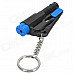 3-in-1 Safety Hammer + Seat Belt Cutter + Whistle Keychain - Black + Blue 3-in-1 Safety Hammer + Seat Belt Cutter + Whistle Keychain - Black + Blue