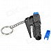 3-in-1 Safety Hammer + Seat Belt Cutter + Whistle Keychain - Black + Blue 3-in-1 Safety Hammer + Seat Belt Cutter + Whistle Keychain - Black + Blue