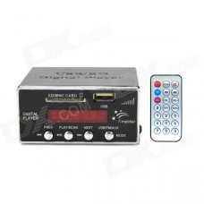 1006 Digital Car MP3 Player w/ FM / USB / SD Slot / 3.5mm Jack + Remote Control - Black + Silver