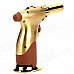 1300 Centigrade Adjustable Flame Blue Flame Windproof Butane Jet Torch Lighter - Golden + Brown