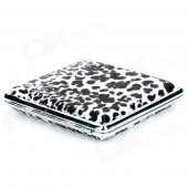 Fashion Leopard Print Stainless Steel Cigarette Case - White + Black