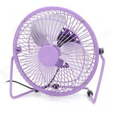 Lileng-819 Mini USB Powered 3-Blade 1-Mode Fan - Purple + Silver + Black