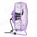 Lileng-819 Mini USB Powered 3-Blade 1-Mode Fan - Purple + Silver + Black