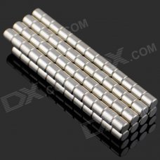 4 x 4mm NdFeB Neodymium Magnet Circular Cylinder DIY Puzzle Set - Silver (100 PCS)