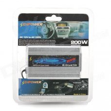 Senpower 200W Car 12V DC to 220V AC Power Inverter with Universal Socket Adapter