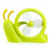 H2-10 Cute Snail Style Mini USB 2.0 3-blade 1-Mode Fan - Green + White