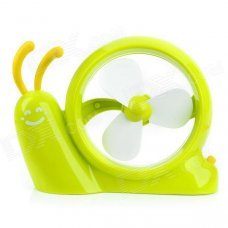 H2-10 Cute Snail Style Mini USB 2.0 3-blade 1-Mode Fan - Green + White