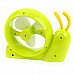 H2-10 Cute Snail Style Mini USB 2.0 3-blade 1-Mode Fan - Green + White