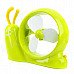 H2-10 Cute Snail Style Mini USB 2.0 3-blade 1-Mode Fan - Green + White